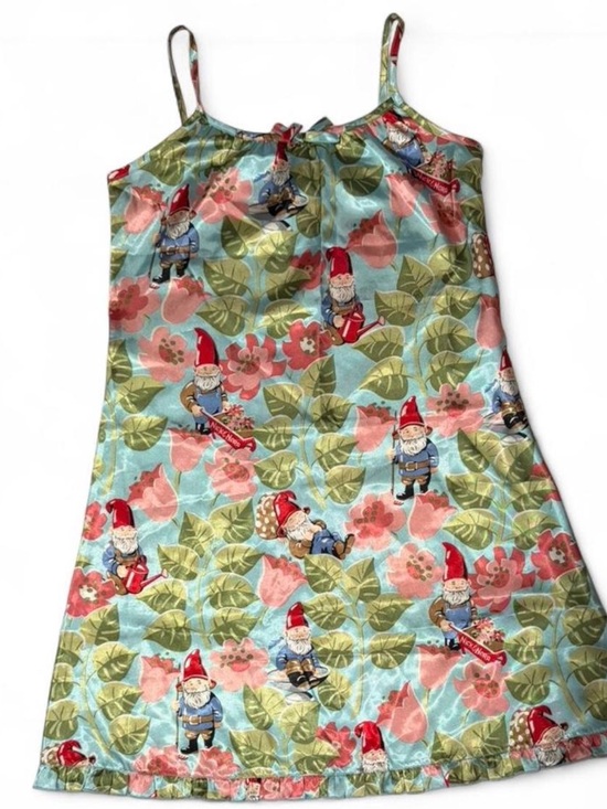 Nick & Nora Dresses & Skirts - BNWOT Nick & Nora Blue Floral Gnome Print Camisole Satin-like Dress